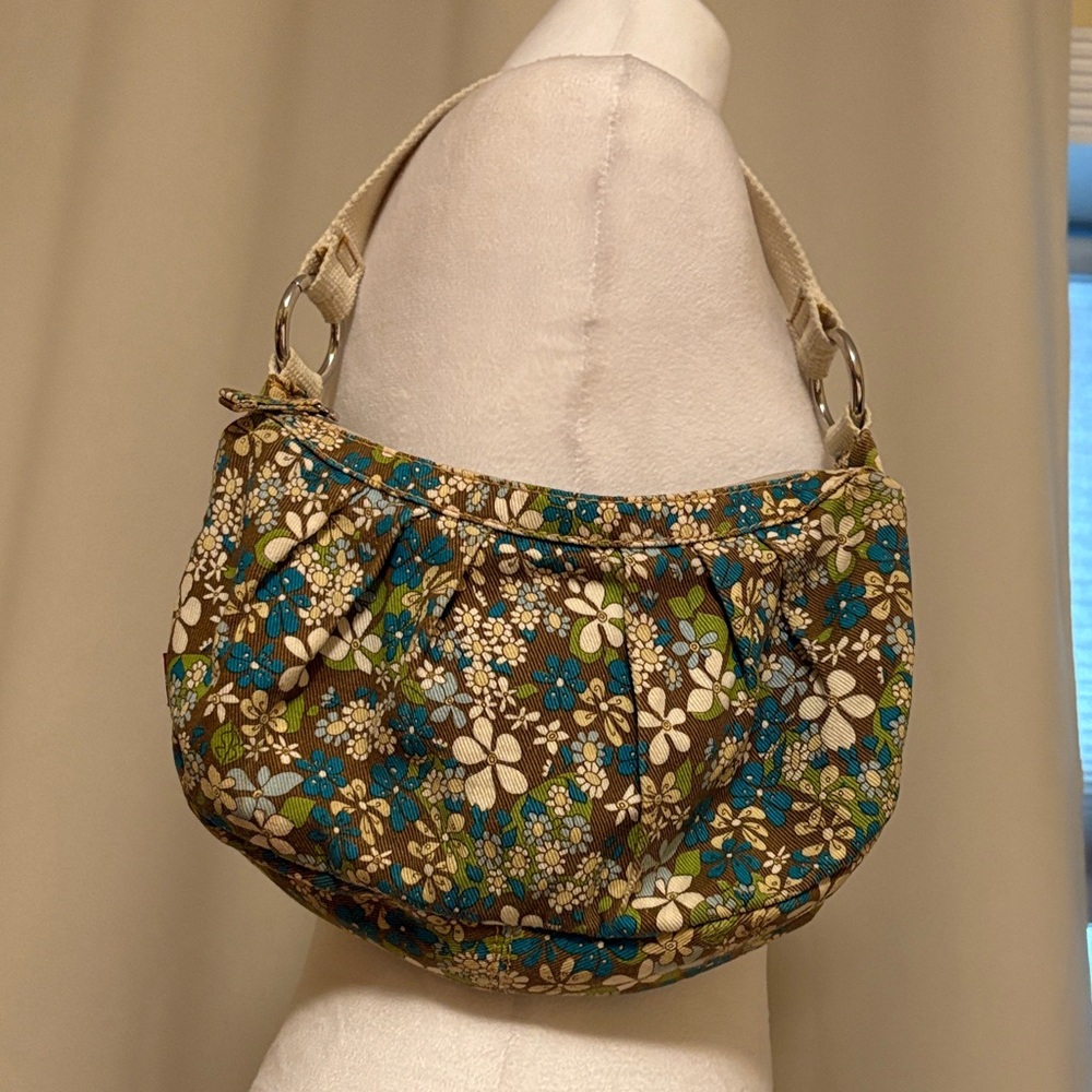 Levi’s Vintage Floral Blue and Brown Shoulder Purse - Picture 2 of 8